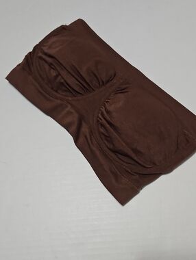 Breezies Brown Strapless Seamless Bandeau With Removable Pads Underwire Size L